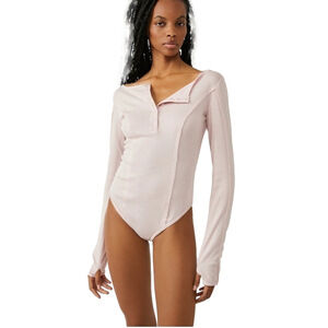 Free People Small Sloane Bodysuit Brief Baby Pink NWT MSRP $58